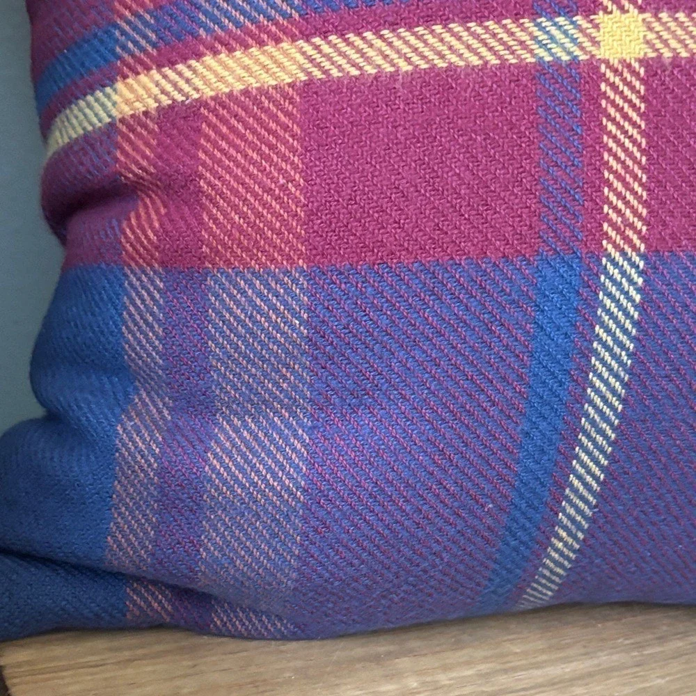 Sonoma Oversized Fall Plaid Square Throw Pillow (Red, Orange, Blue, Purple) 20